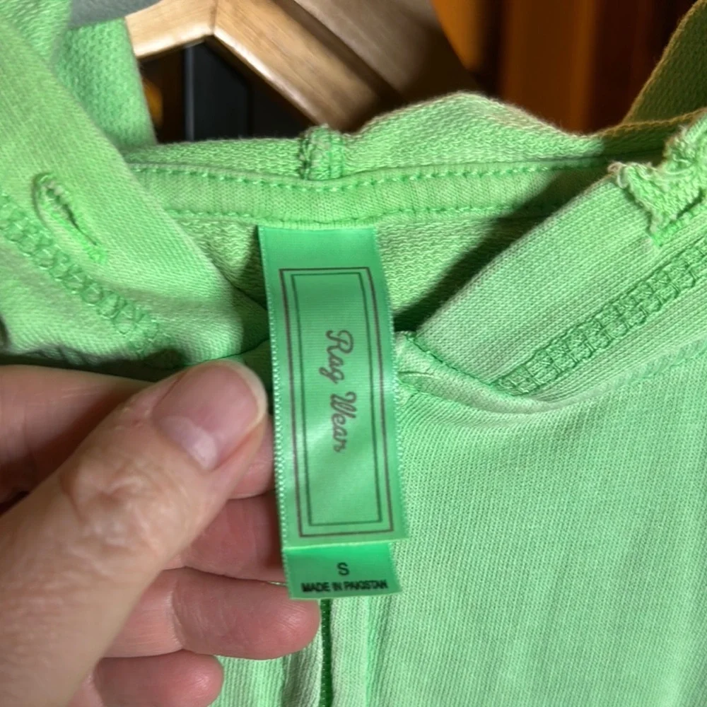 Ragwear Savannah Georgia Sunbleached Green  Orange Zip Up Hoodie Size Small
